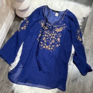 💙Ark & Co Women's Tunic Dress V-Neck Blue